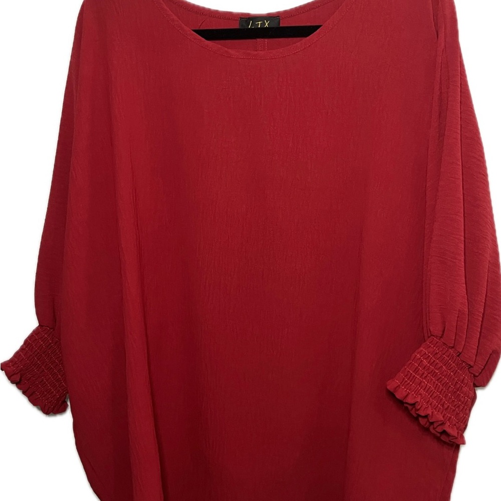 Red Dolman Sleeve Blouse